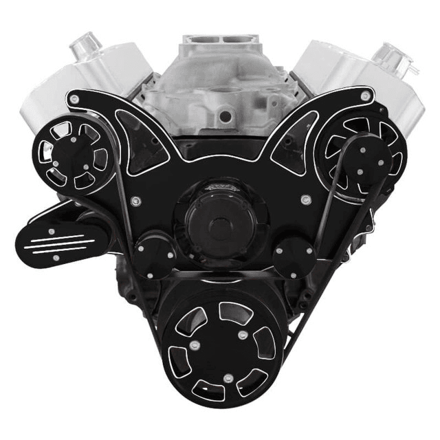 CVF Chevy BBC Gen VI Serpentine System with Alternator Only with Electric Water Pump - Black Diamond (All Inclusive) thumbnail 2