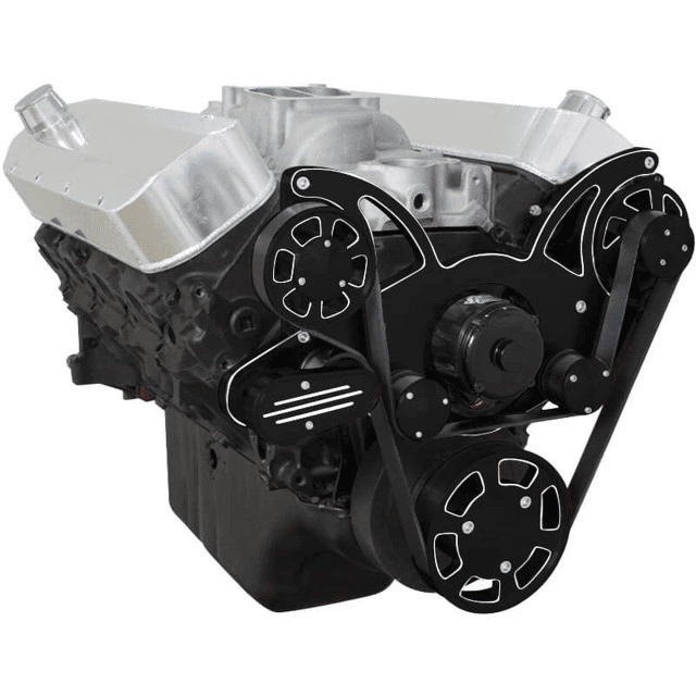 CVF Chevy BBC Gen VI Serpentine System with Alternator Only with Electric Water Pump - Black Diamond (All Inclusive) thumbnail 3