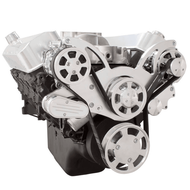 CVF Chevy BBC Gen VI Serpentine System with AC & Alternator - Polished (All Inclusive) thumbnail 3
