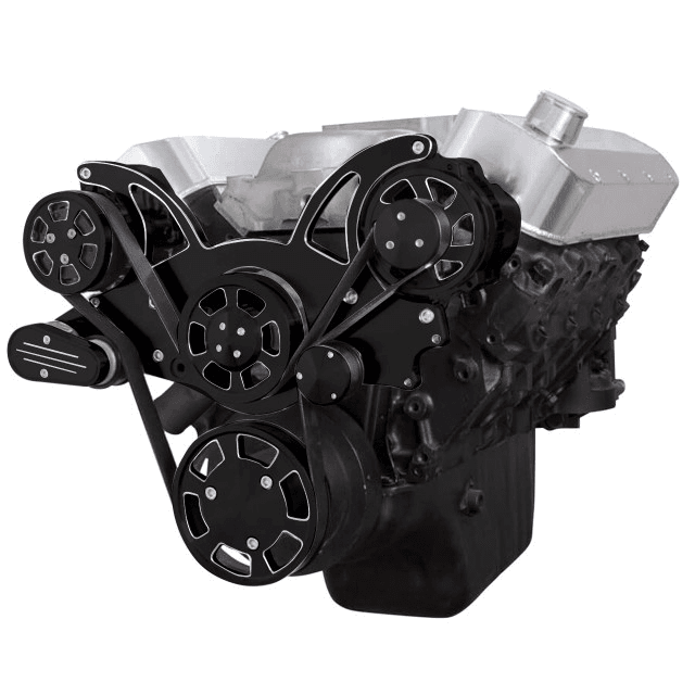 CVF Chevy BBC Gen VI Serpentine System with AC & Alternator - Black Diamond (All Inclusive)