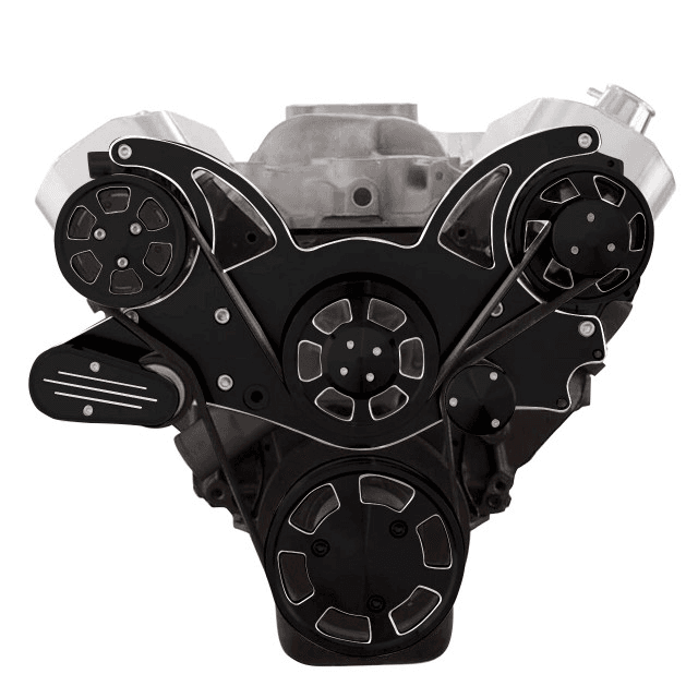 CVF Chevy BBC Gen VI Serpentine System with AC & Alternator - Black Diamond (All Inclusive) thumbnail 2