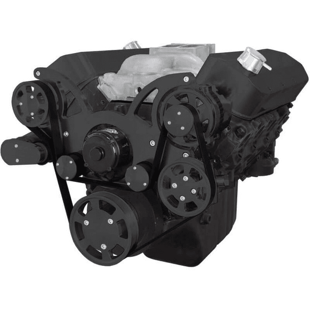 CVF Chevy BBC Gen VI Serpentine System with Power Steering & Alternator with Electric Water Pump - Black (All Inclusive)