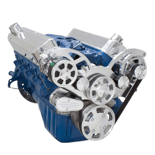 CVF Ford SBF 289, 302 & 351W Serpentine System with AC & Alternator - Polished (All Inclusive) thumbnail 3