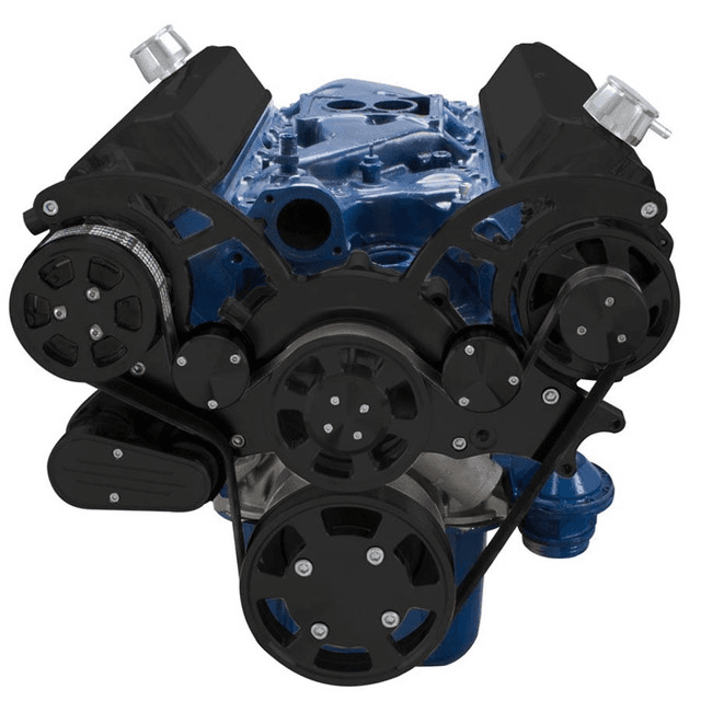 CVF Ford SBF 289, 302 & 351W Serpentine System with AC & Alternator - Black (All Inclusive) thumbnail 2
