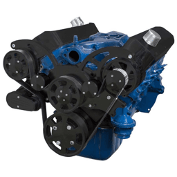 CVF Ford SBF 289, 302 & 351W Serpentine System with AC & Alternator - Black (All Inclusive)