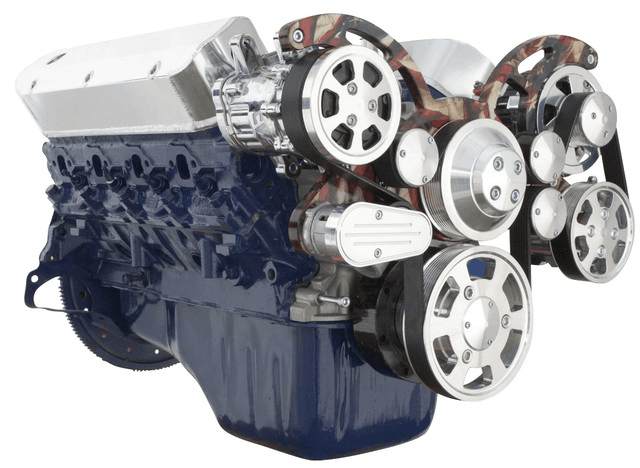 CVF Ford SBF 289, 302 & 351W Serpentine System with AC, Power Steering & Alternator - Patriotic Plating (All Inclusive) thumbnail 3