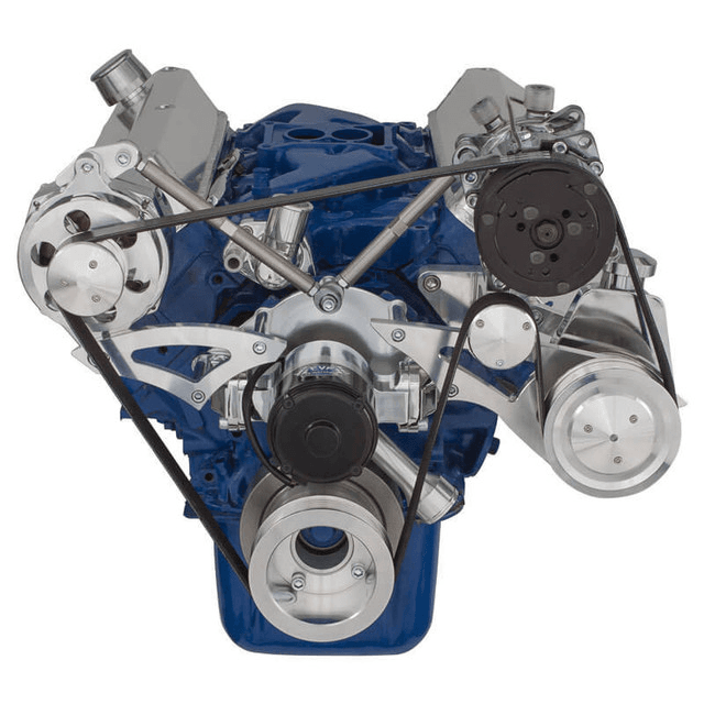 CVF Ford SBF 289, 302 & 351W Serpentine Conversion with Alternator, Power Steering & A/C with Electric Water Pump - Polished thumbnail 2