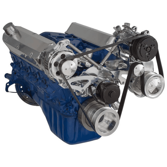 CVF Ford SBF 289, 302 & 351W Serpentine Conversion with Alternator, Power Steering & A/C with Electric Water Pump - Polished thumbnail 3