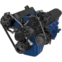 CVF Ford SBF 289, 302 & 351W Serpentine Conversion with Alternator, Power Steering & A/C with Electric Water Pump - Black