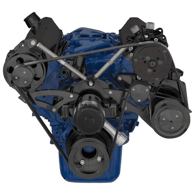 CVF Ford SBF 289, 302 & 351W Serpentine Conversion with Alternator, Power Steering & A/C with Electric Water Pump - Black thumbnail 2