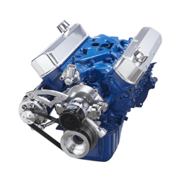 CVF Ford SBF 289, 302 & 351W Serpentine Conversion with Alternator Only Brackets, For Meziere High Flow Electric Water Pump - Polished