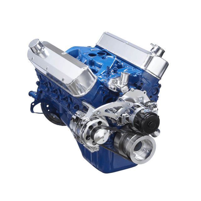 CVF Ford SBF 289, 302 & 351W Serpentine Conversion with Alternator Only Brackets, For Meziere High Flow Electric Water Pump - Polished thumbnail 3