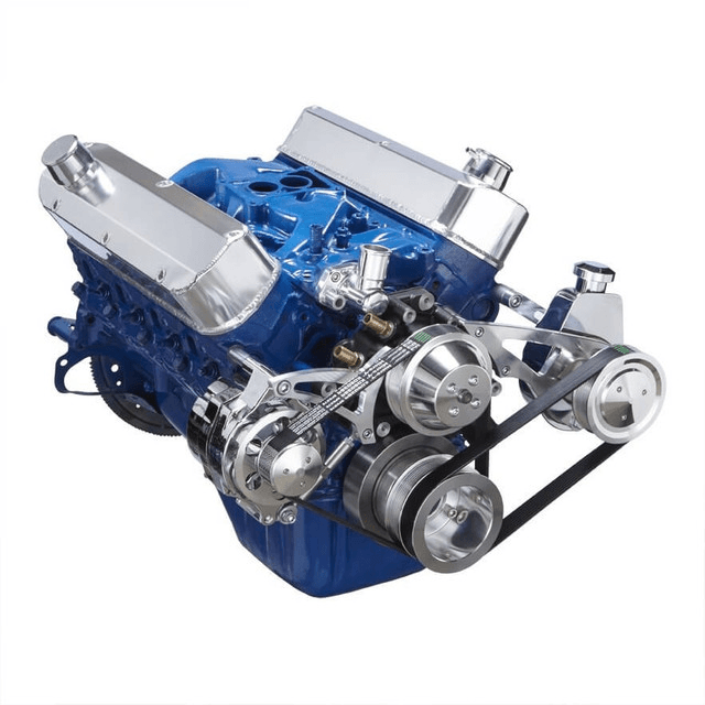 CVF Ford SBF 289, 302 & 351W Serpentine Conversion with Alternator & Power Steering - Polished thumbnail 3
