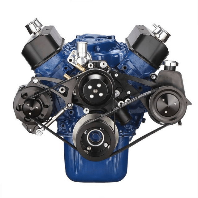 CVF Ford SBF 289, 302 & 351W Serpentine Conversion with Alternator & Power Steering - Black thumbnail 2
