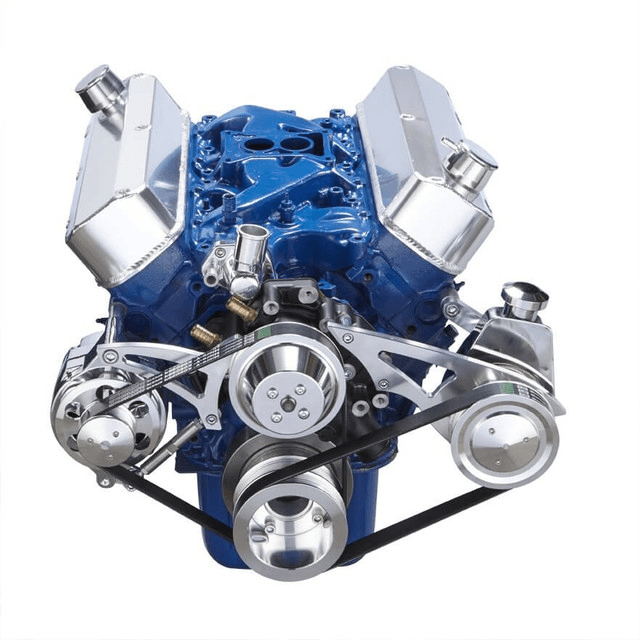 CVF Ford SBF 289, 302 & 351W Serpentine Conversion with Alternator, Power Steering & A/C - Polished thumbnail 2