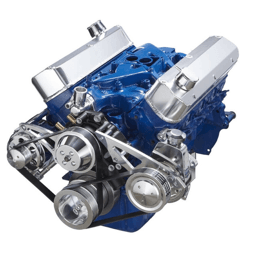 CVF Ford SBF 289, 302 & 351W Serpentine Conversion with Alternator, Power Steering & A/C - Polished