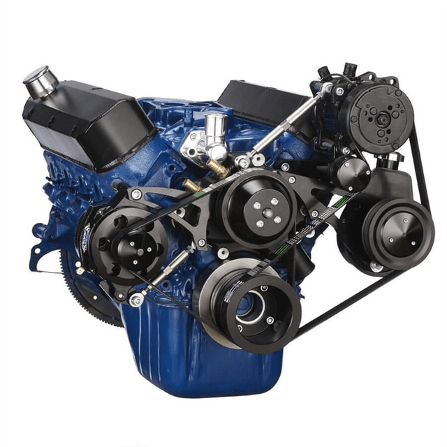 CVF Ford SBF 289, 302 & 351W Serpentine Conversion with Alternator, Power Steering & A/C - Black thumbnail 3