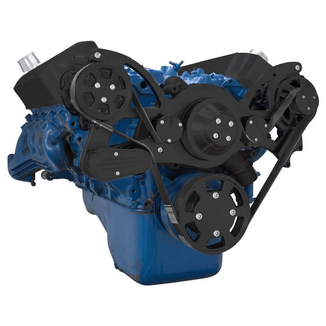 CVF Ford BBF 429 & 460 Serpentine System with AC & Alternator, High Flow Water Pump - Black (All Inclusive) thumbnail 3