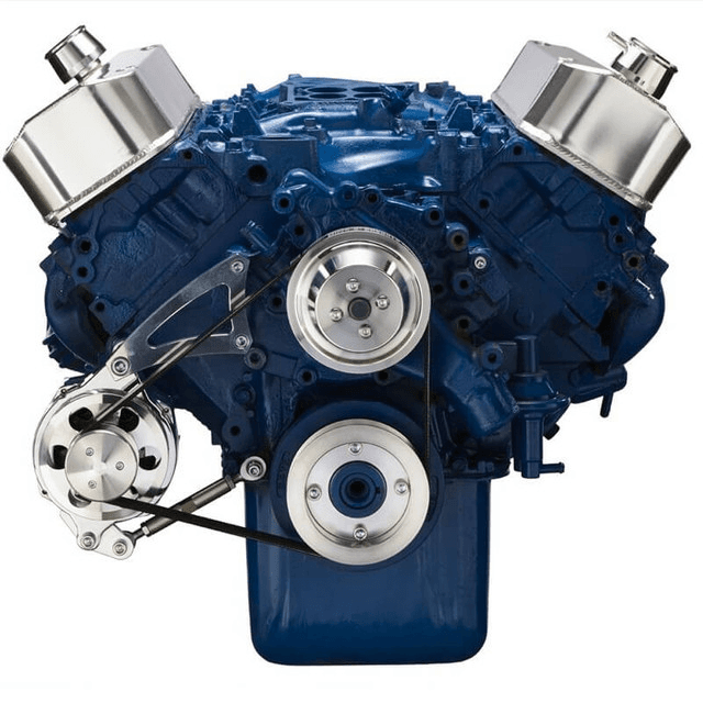 CVF Ford BBF 429 & 460 Serpentine Conversion System with Alternator Only Bracket, For High Flow Water Pump - Polished thumbnail 2
