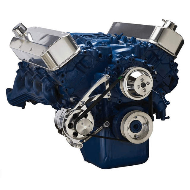 CVF Ford BBF 429 & 460 Serpentine Conversion System with Alternator Only Bracket, For High Flow Water Pump - Polished thumbnail 3