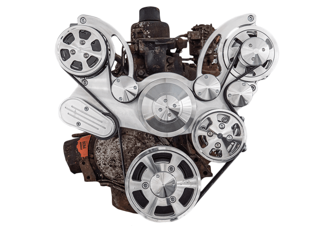 CVF Chevy Straight 6 Serpentine System with AC, PS & ALT - Polished (All Inclusive) thumbnail 2