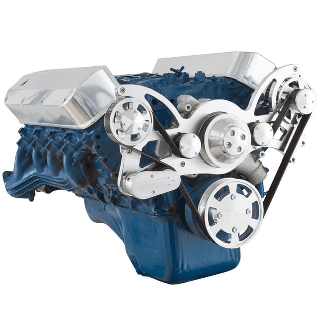 CVF Ford BBF 429 & 460 Serpentine System with Alternator Olny, High Flow Water Pump - Polished (All Inclusive) thumbnail 2