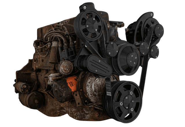 CVF Chevy Straight 6 Serpentine System with ALT Only - Black (All Inclusive) thumbnail 3