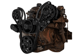 CVF Chevy Straight 6 Serpentine System with ALT Only - Black Diamond (All Inclusive)