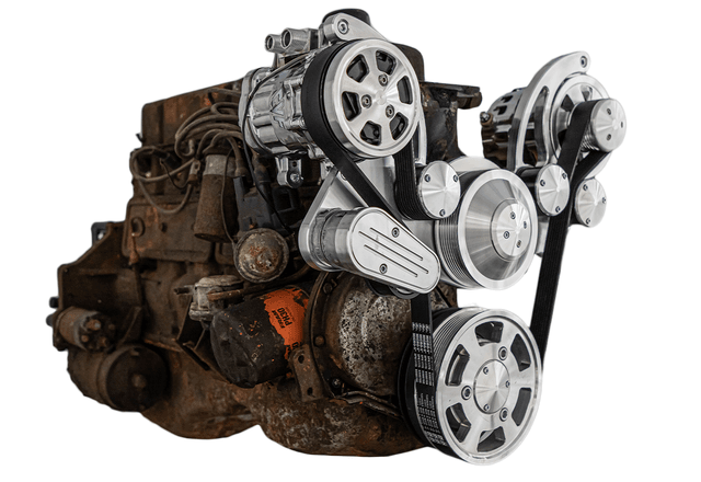 CVF Chevy Straight 6 Serpentine System with AC & ALT - Polished (All Inclusive) thumbnail 3