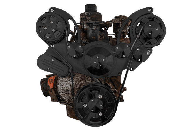 CVF Chevy Straight 6 Serpentine System with AC & ALT - Black (All Inclusive) thumbnail 2