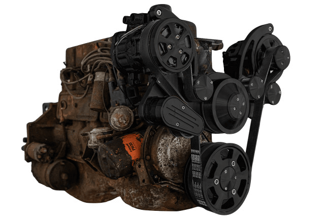 CVF Chevy Straight 6 Serpentine System with AC & ALT - Black (All Inclusive) thumbnail 3