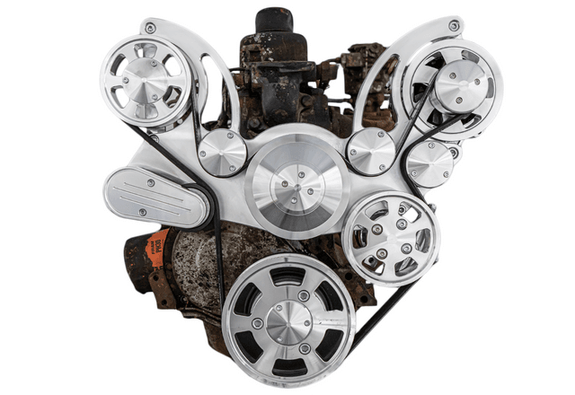 CVF Chevy Straight 6 Serpentine System with PS & ALT - Polished (All Inclusive) thumbnail 2