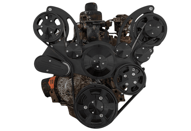 CVF Chevy Straight 6 Serpentine System with PS & ALT - Black (All Inclusive) thumbnail 2