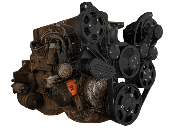CVF Chevy Straight 6 Serpentine System with PS & ALT - Black (All Inclusive) thumbnail 3
