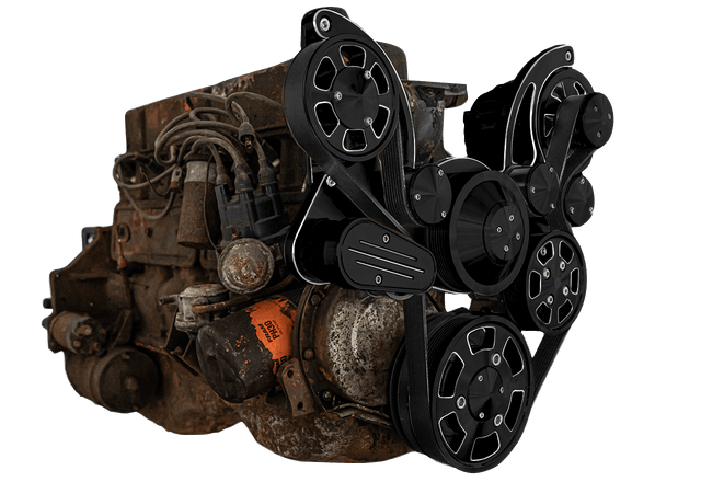 CVF Chevy Straight 6 Serpentine System with PS & ALT - Black Diamond (All Inclusive) thumbnail 3