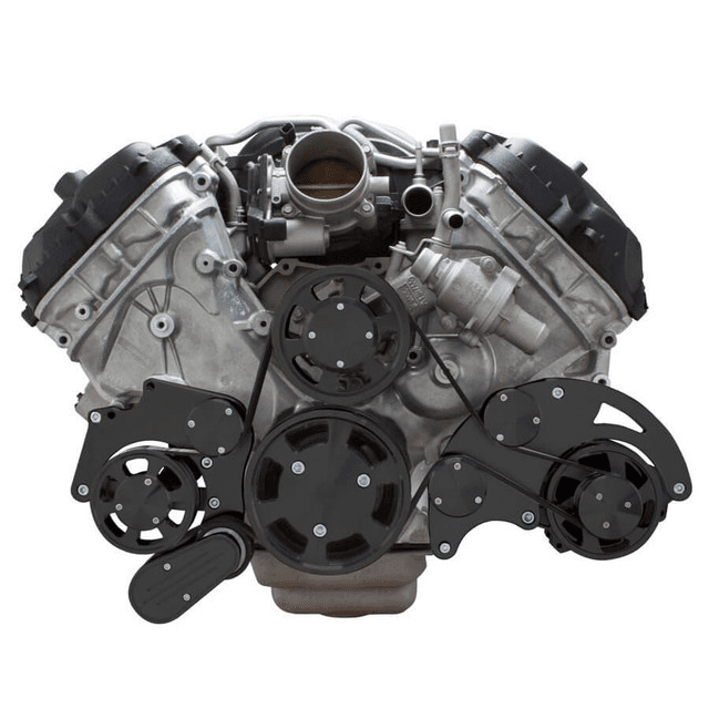 CVF Ford Coyote 5.0L Serpentine System with Alternator Only, High Flow Water Pump - Black (All Inclusive) thumbnail 2