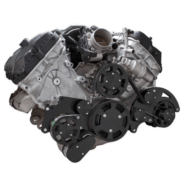CVF Ford Coyote 5.0L Serpentine System with Alternator Only, High Flow Water Pump - Black (All Inclusive) thumbnail 3