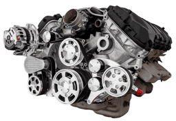 CVF Ford Coyote 5.0L Compact Serpentine System with AC, Power Steering & Alternator, High Flow Water Pump - Polished (All Inclusive)
