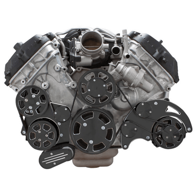 CVF Ford Coyote 5.0L Serpentine System with AC, Power Steering & Alternator, High Flow Water Pump - Black Diamond (All Inclusive) thumbnail 2