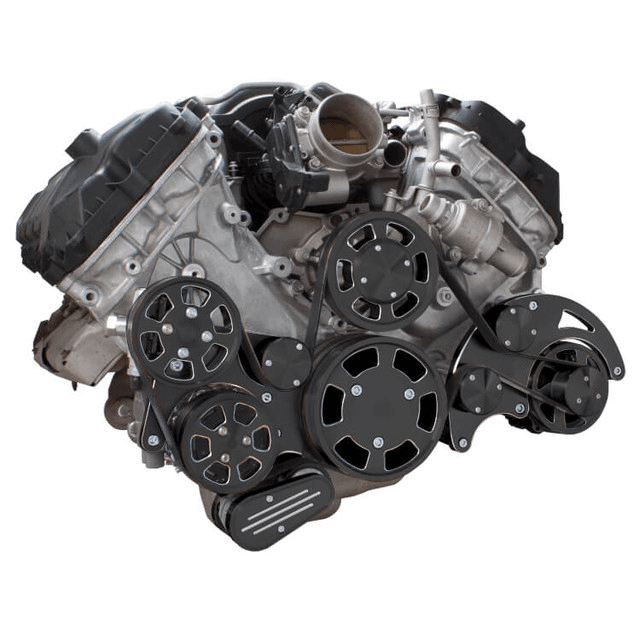 CVF Ford Coyote 5.0L Serpentine System with AC, Power Steering & Alternator, High Flow Water Pump - Black Diamond (All Inclusive) thumbnail 3