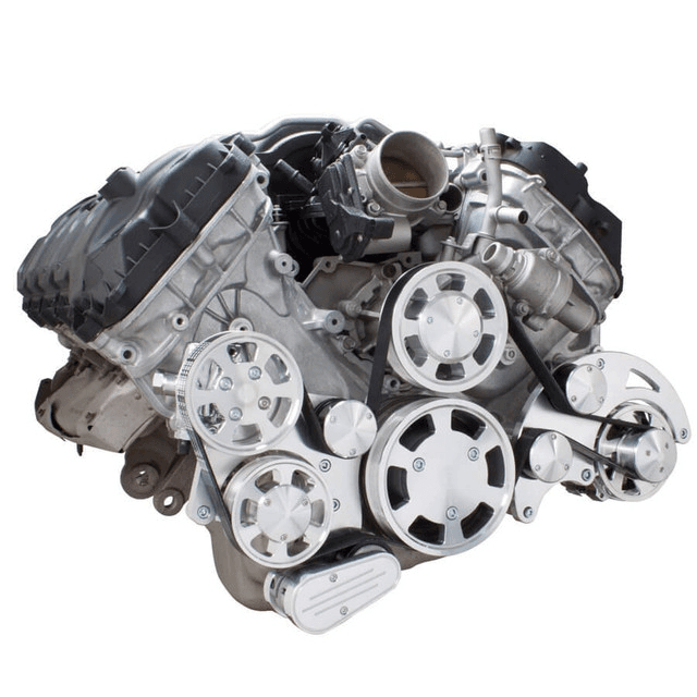 CVF Ford Coyote 5.0L Serpentine System with Alternator & Power Steering, High Flow Water Pump - Polished (All Inclusive) thumbnail 3