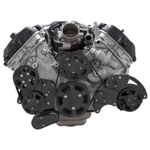 CVF Ford Coyote 5.0L Serpentine System with Alternator & Power Steering, High Flow Water Pump - Black (All Inclusive) thumbnail 2