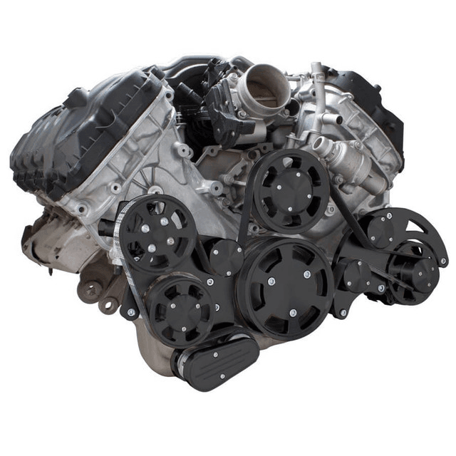 CVF Ford Coyote 5.0L Serpentine System with Alternator & Power Steering, High Flow Water Pump - Black (All Inclusive) thumbnail 3