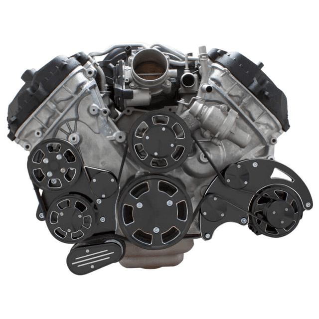 CVF Ford Coyote 5.0L Serpentine System with Alternator & Power Steering, High Flow Water Pump - Black Diamond (All Inclusive) thumbnail 2