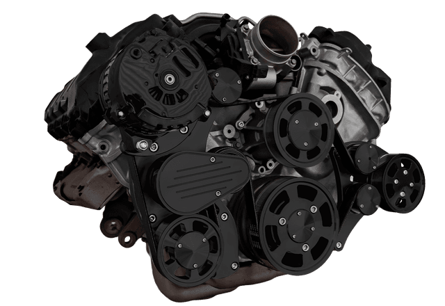 CVF Ford Coyote 5.0L Compact Serpentine System with PS & ALT, High Flow Water Pump - Black (All Inclusive) thumbnail 3
