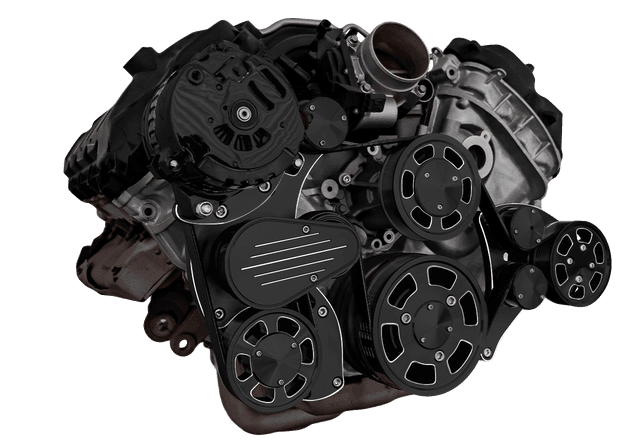CVF Ford Coyote 5.0L Compact Serpentine System with PS & ALT, High Flow Water Pump - Black Diamond (All Inclusive) thumbnail 3