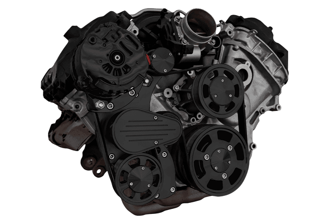 CVF Ford Coyote 5.0L Compact Serpentine System with ALT Only, High Flow Water Pump - Black (All Inclusive) thumbnail 3