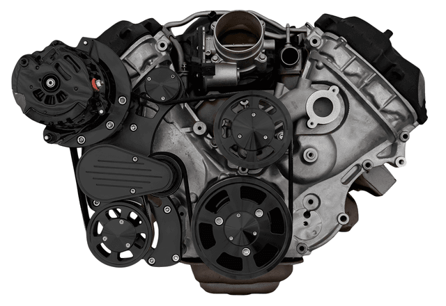 CVF Ford Coyote 5.0L Compact Serpentine System with ALT Only, High Flow Water Pump - Black (All Inclusive) thumbnail 2