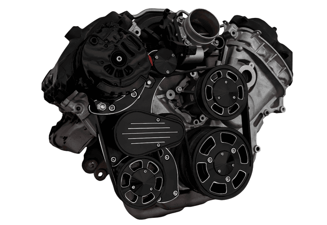 CVF Ford Coyote 5.0L Compact Serpentine System with ALT Only, High Flow Water Pump - Black Diamond (All Inclusive) thumbnail 3