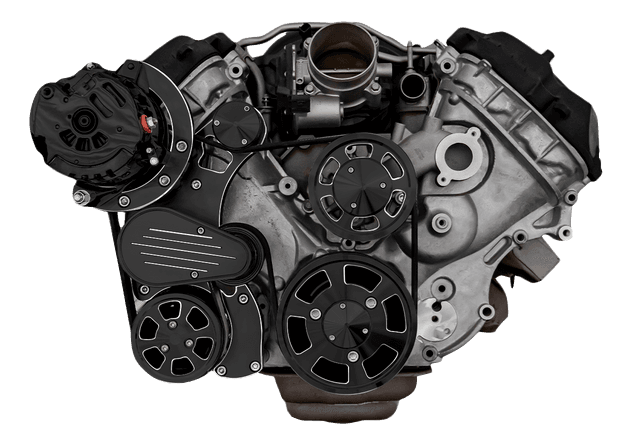 CVF Ford Coyote 5.0L Compact Serpentine System with AC & ALT, High Flow Water Pump - Black Diamond (All Inclusive) thumbnail 2